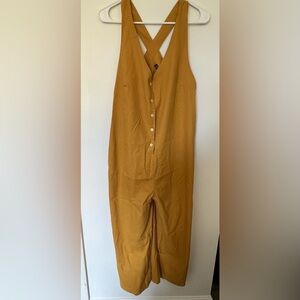 Stylish Mustard Yellow Linen Jumpsuit